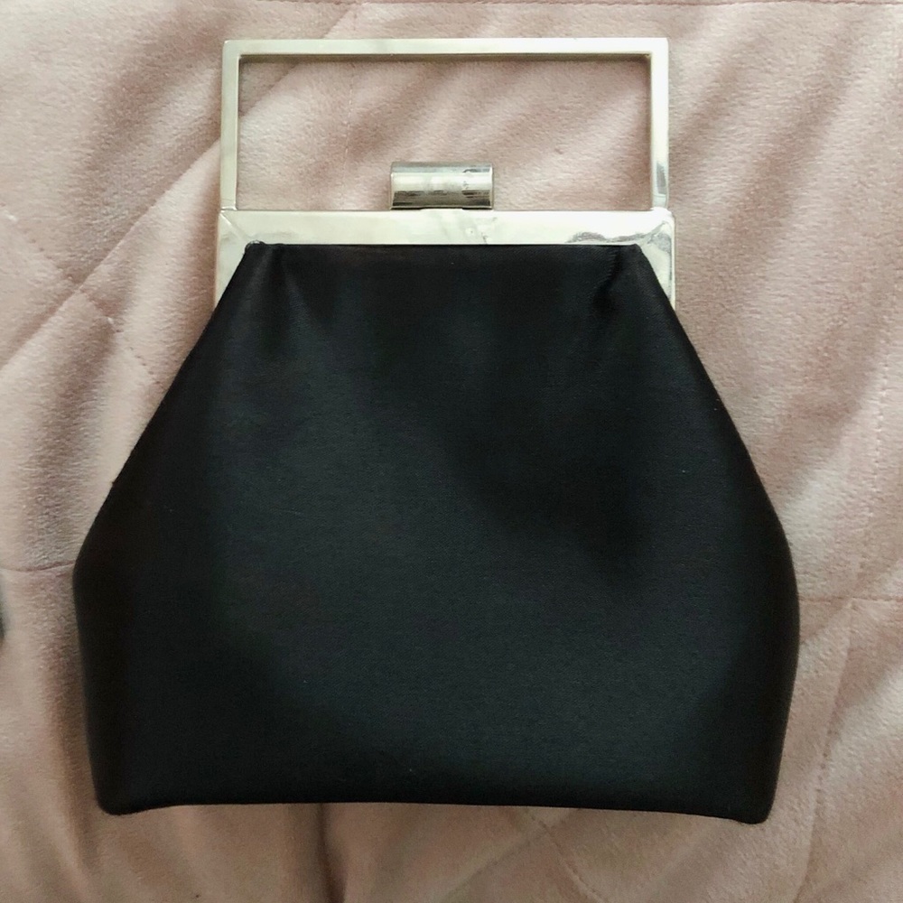 Tiny Black Satin Clutch
